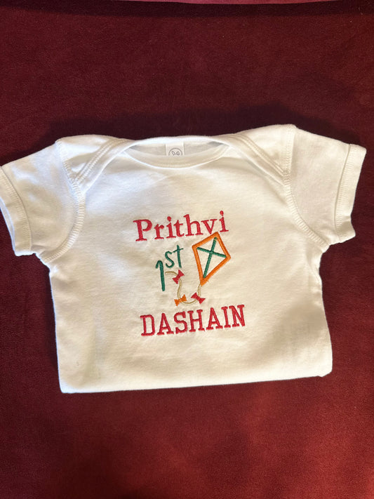 Personalized Embroidered Dashain Baby Bodysuit My First Dashain Outfit Nepali Festival Baby Gift Keepsake
