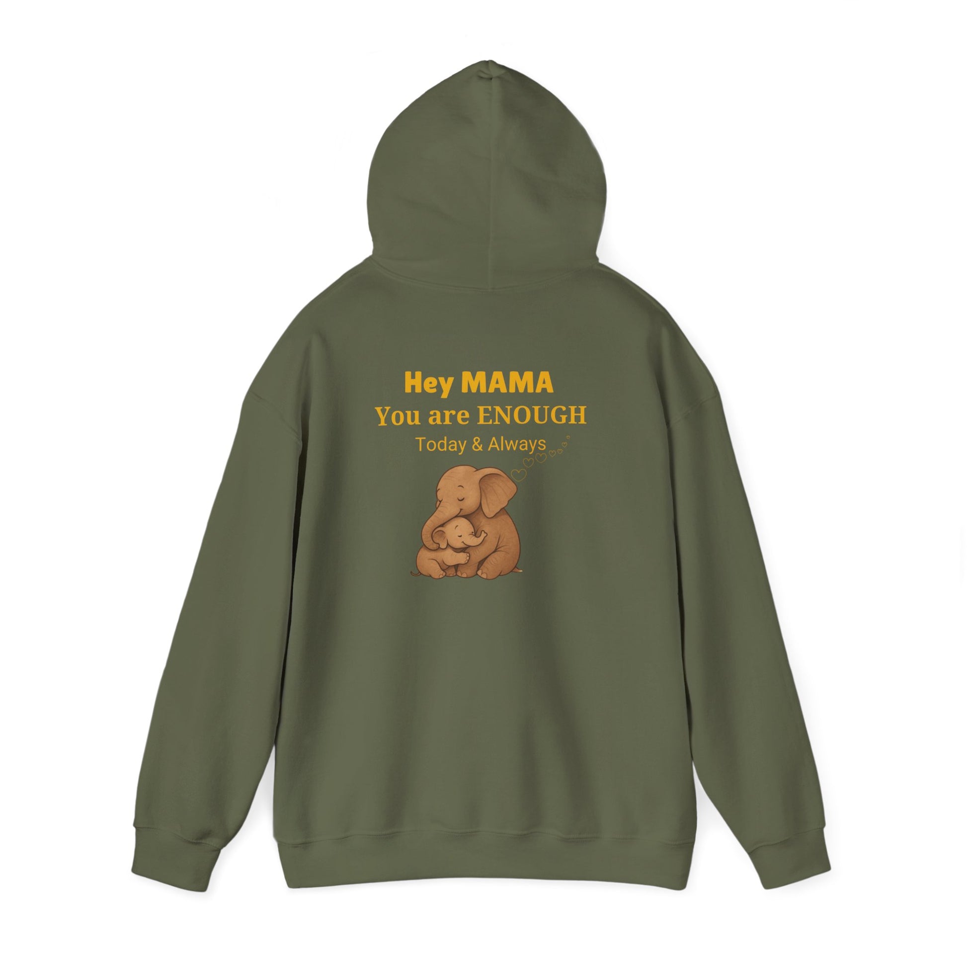 Mama You Are Enough Today and Always Hoodie, Elephant Graphics, Unisex Sweatshirt, New Mama Gift, Postpartum Shirt, Mama Bear Apparel