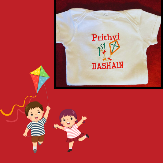 Personalized Embroidered Dashain Baby Bodysuit My First Dashain Outfit  Nepali Festival Baby Gift Keepsake